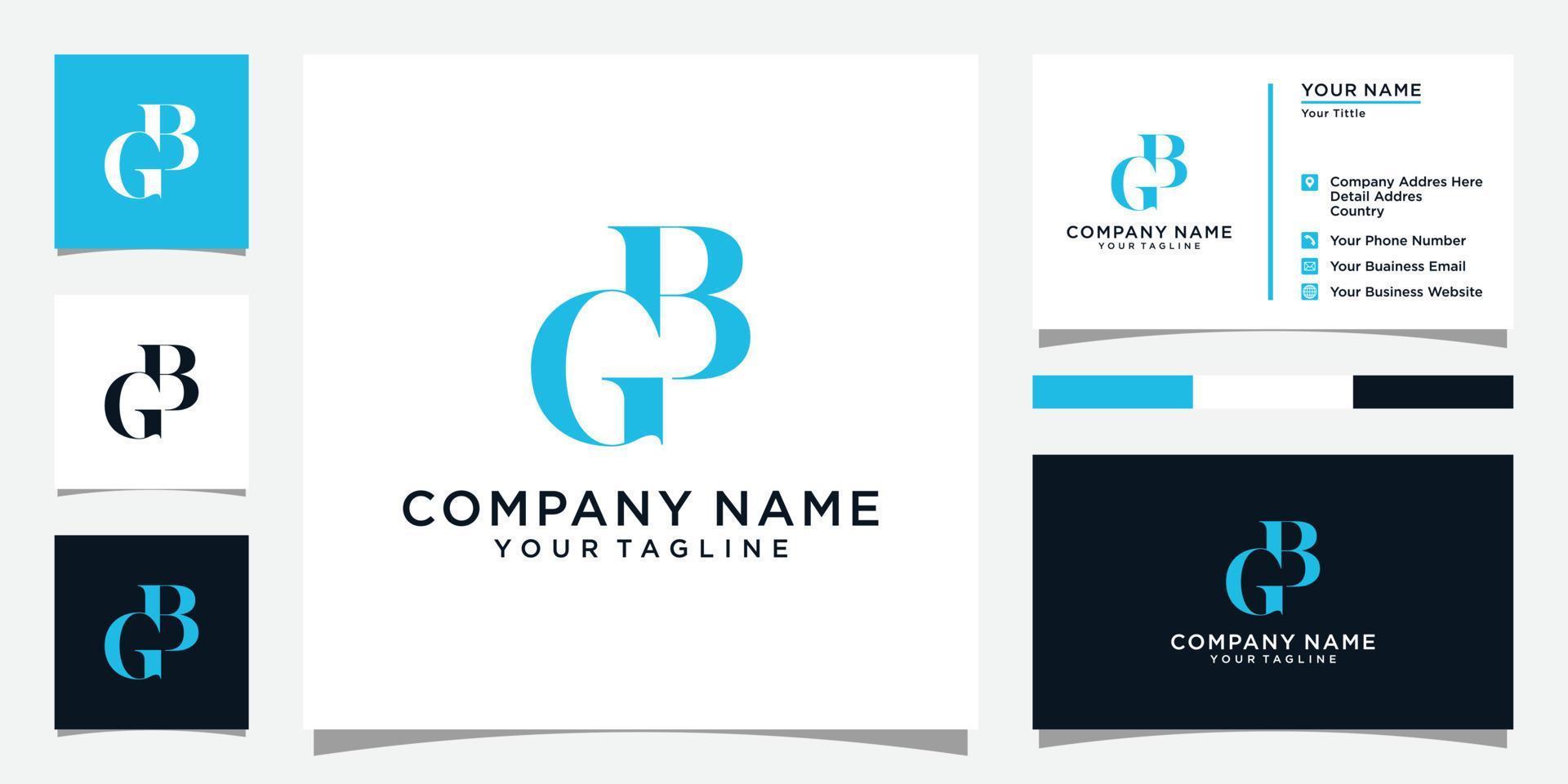 GB or BG initial letter logo design concept. vector