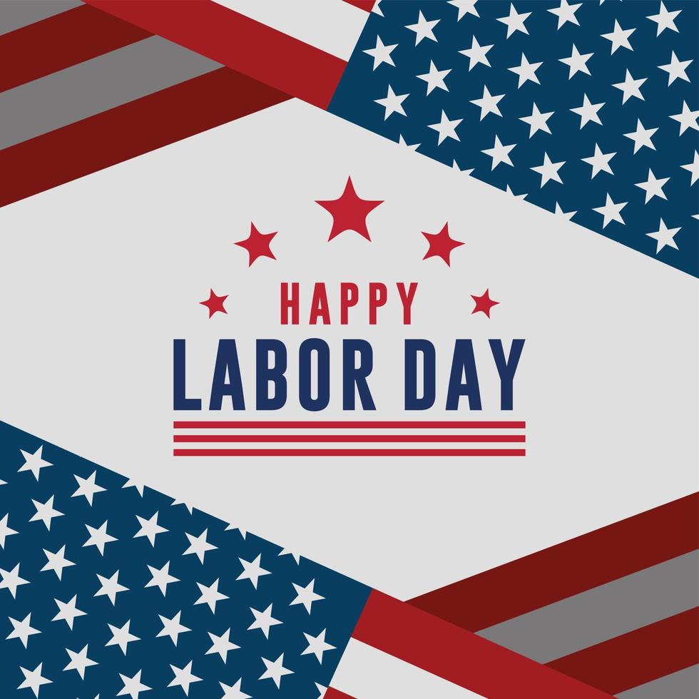 Happy Labor Day Vector greeting card or invitation card.