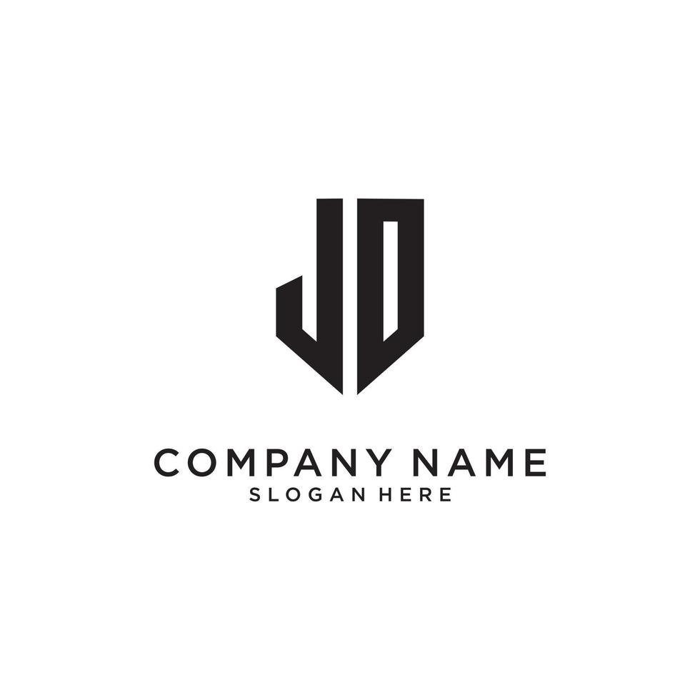 JD or DJ initial letter logo design template. vector