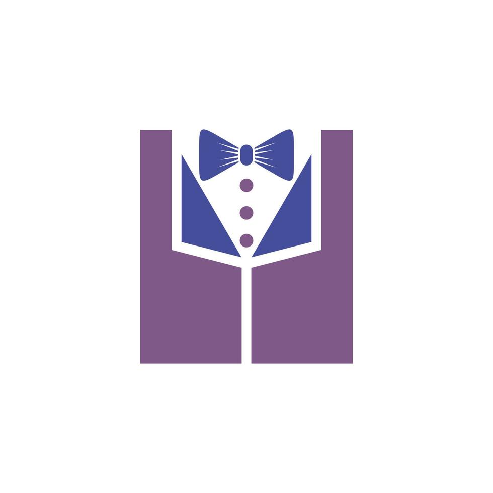 Tuxedo man logo design vector illustration. Tuxedo shirt.