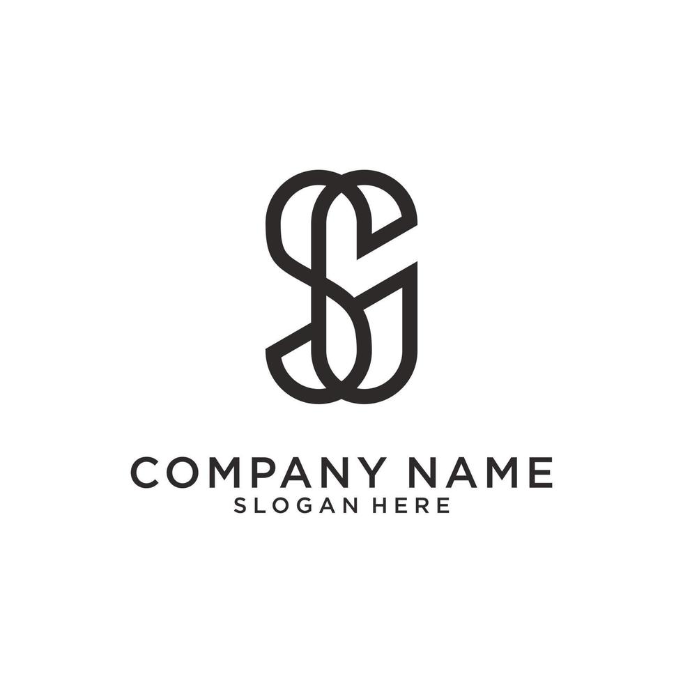 SG or GS letter logo design vector template.
