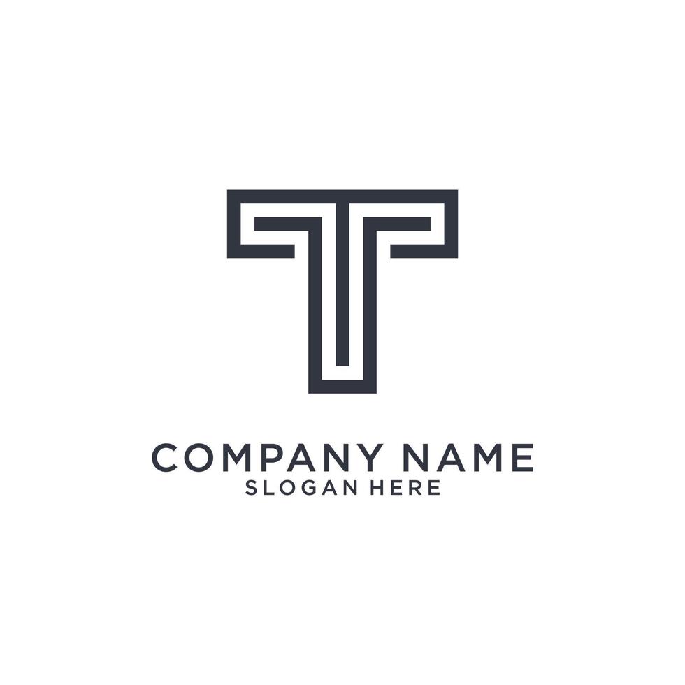 TT or T initial letter logo design vector. vector