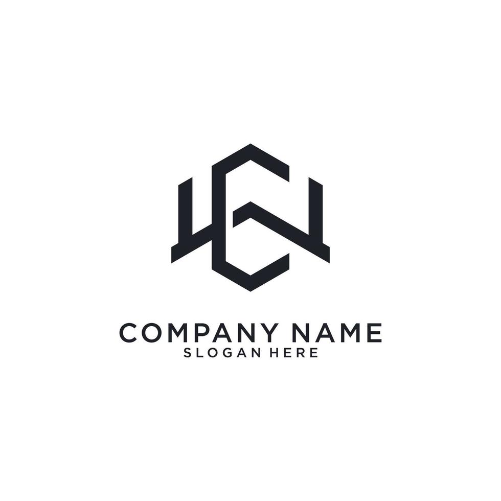 WC or CW initial letter logo design concept. vector