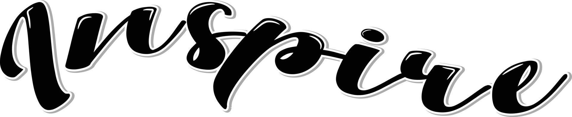 Inspire Inspirational Lettering with Wavy Shapes vector