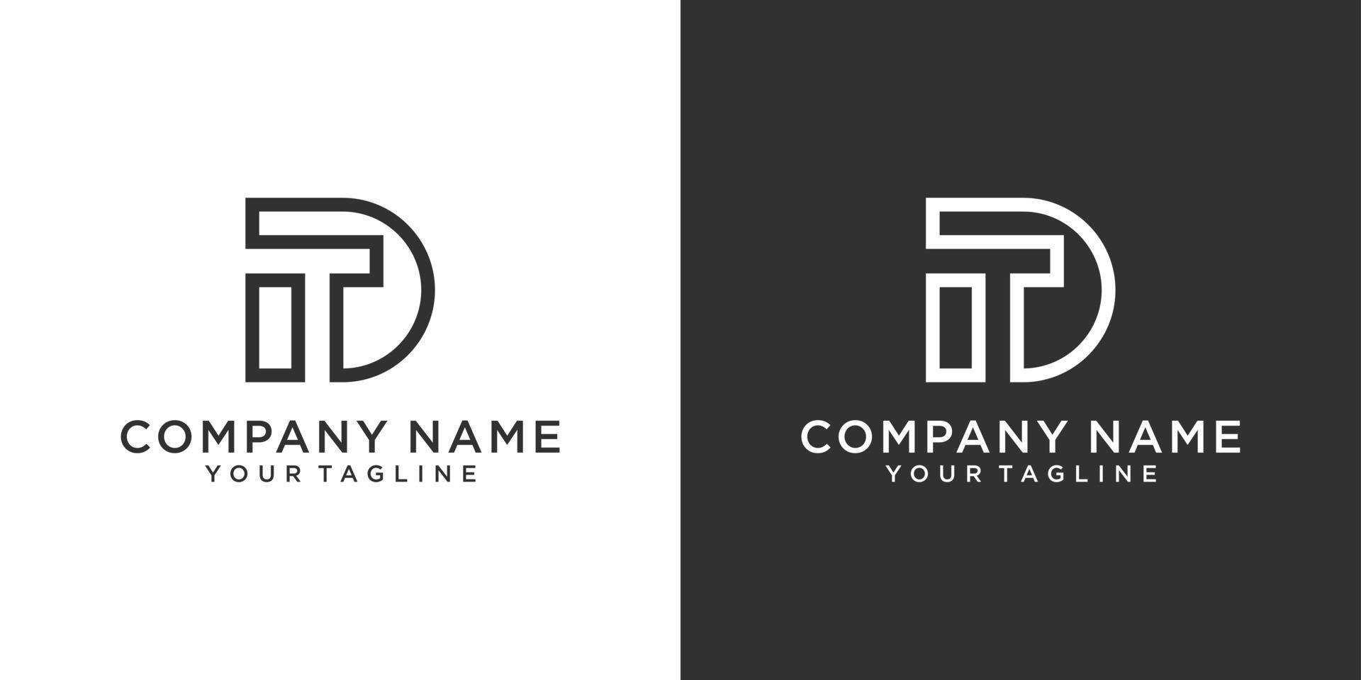 TD or DT initial letter logo design vector. vector