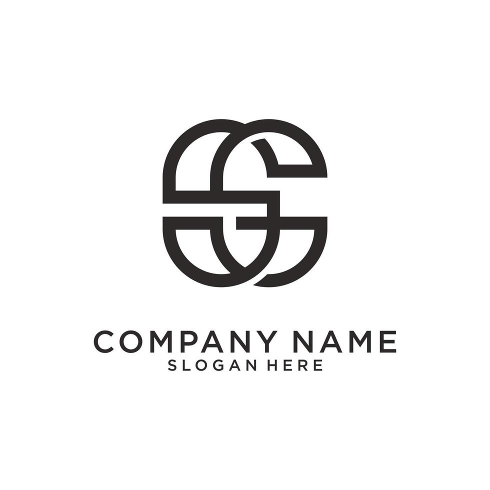 SG or GS letter logo design vector template.