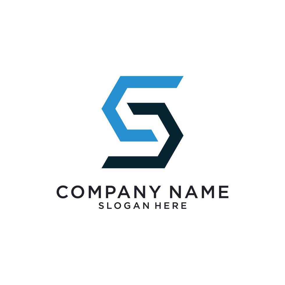 SD or DS initial letter logo design vector template.