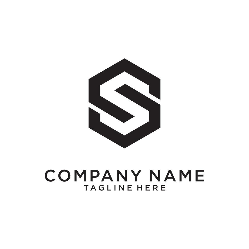 Initial letter S hexagon shape logo design concept. vector
