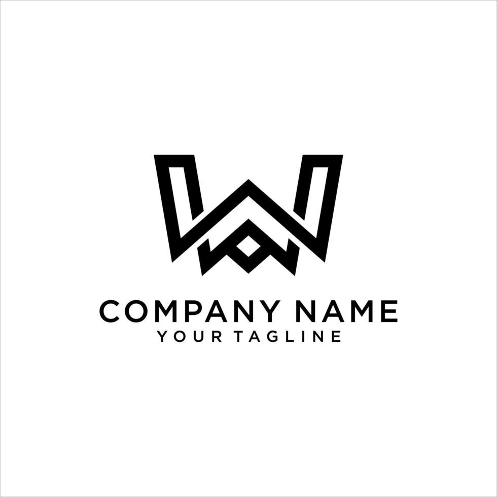 W or WW initial letter logo design vector. vector
