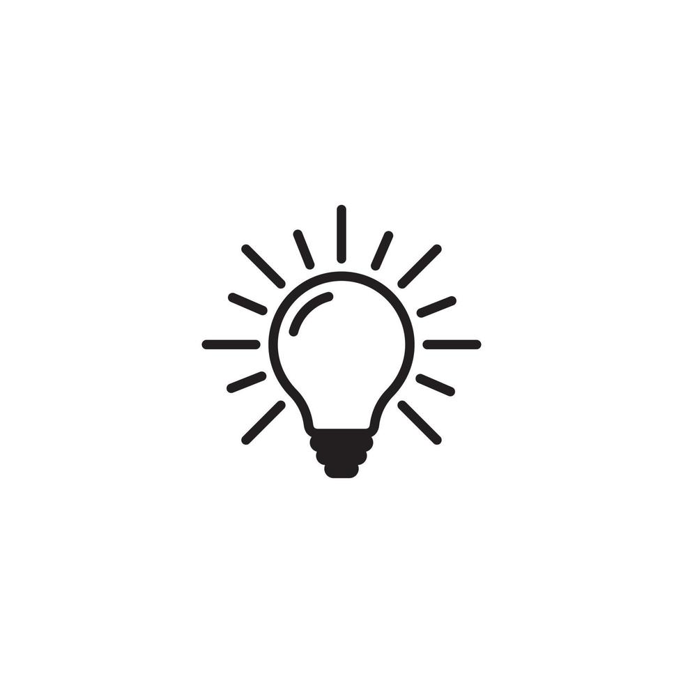 vector de icono de línea de bombilla, signo de idea, solución, concepto de pensamiento. lámpara eléctrica de iluminación. electricidad.