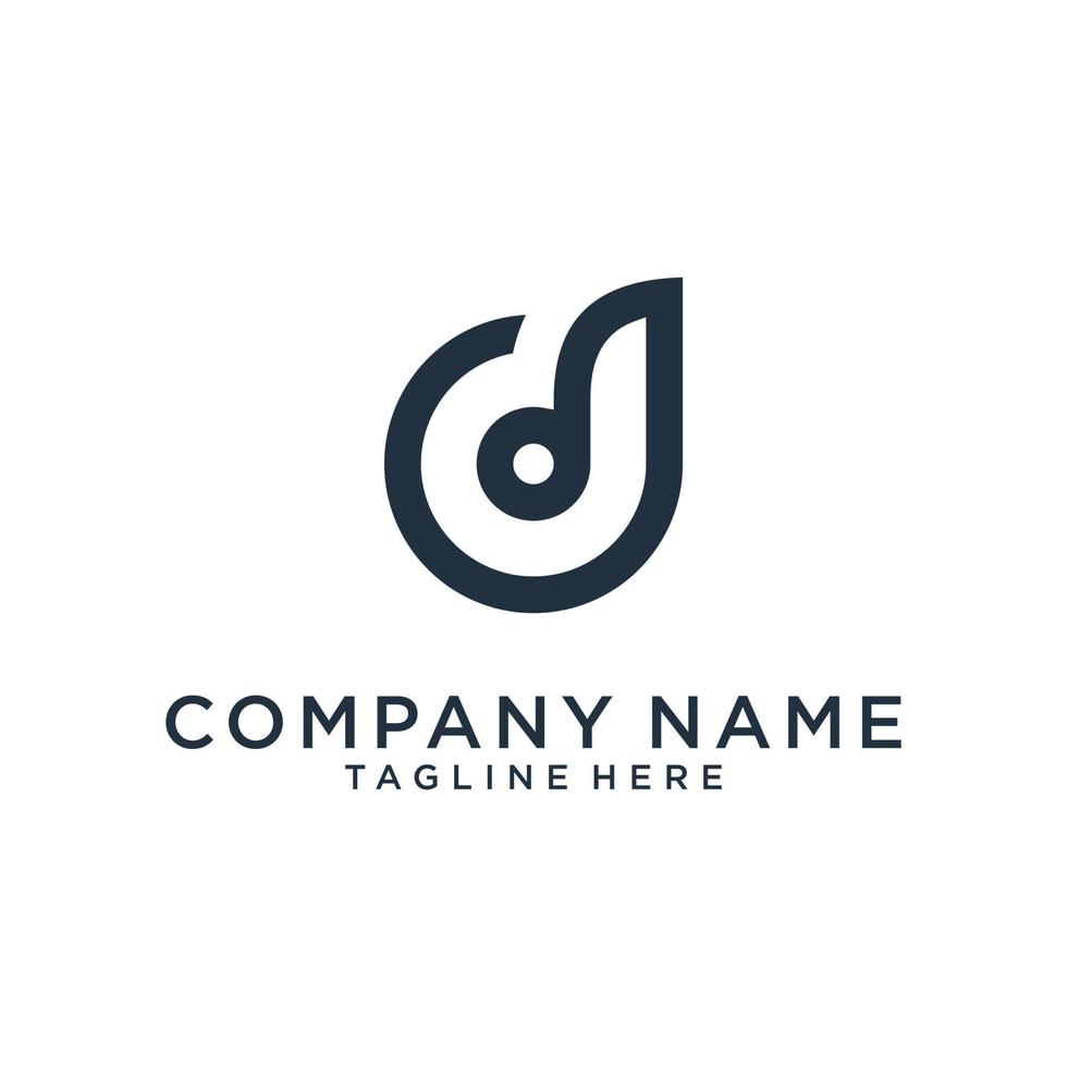 Initial letter D logo design vector template.