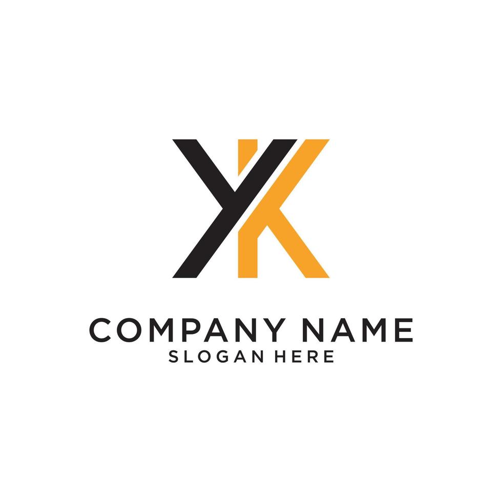 YK or KY initial letter logo design vector. vector