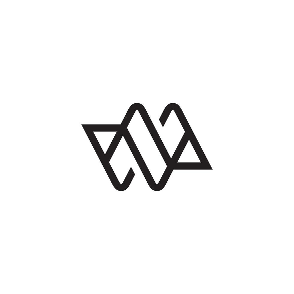 MW or WM letter logo design vector. vector