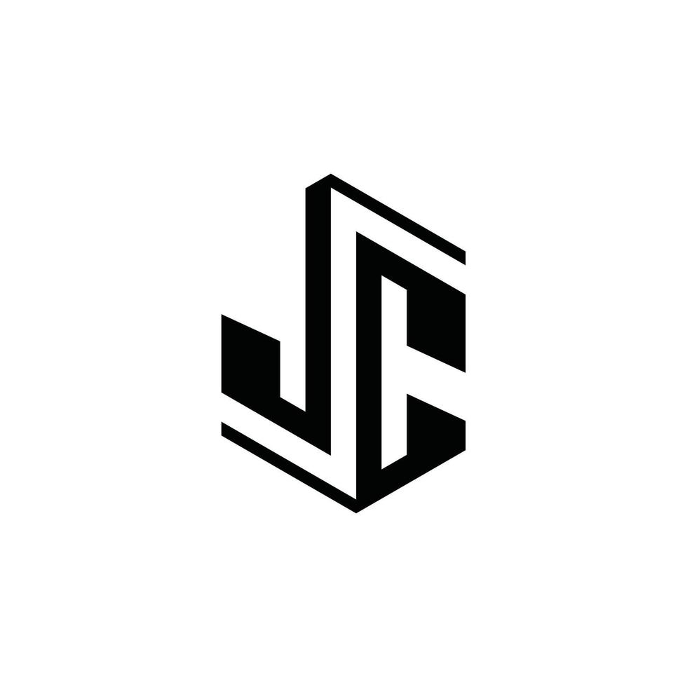 vector de diseño de logotipo de letra inicial jc o cj.