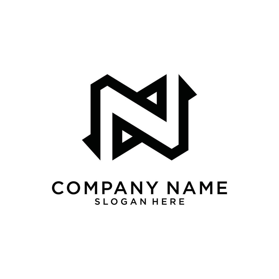 Letter N or NN monogram logo design vector. vector