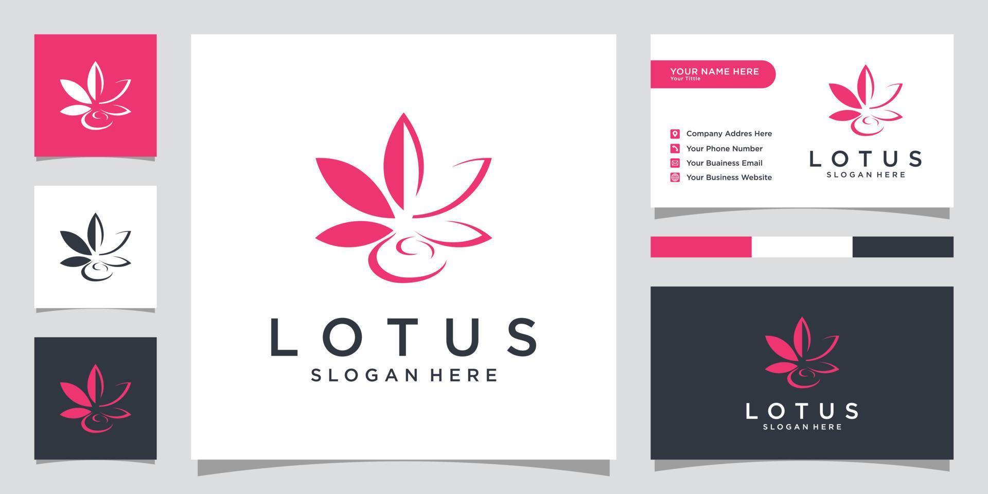 Flower Lotus abstract Logo design vector template.