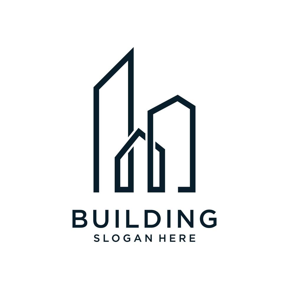 Building idea vector logo design template. Real Estate logo Vector Illustration.