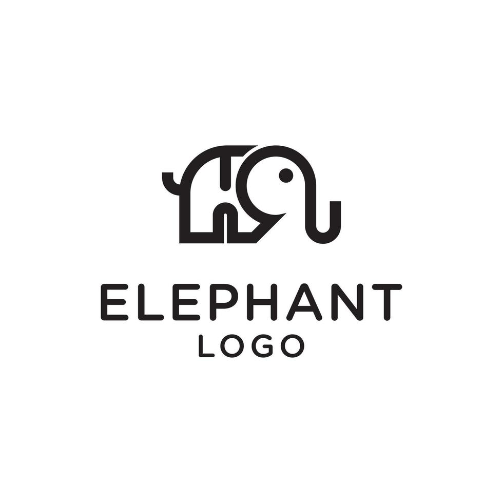 Elephant logo vector icon template on white background.