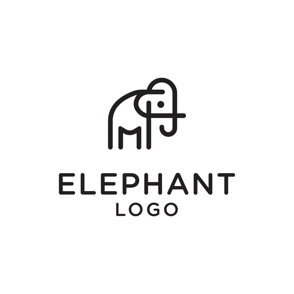 Elephant logo vector icon template on white background.