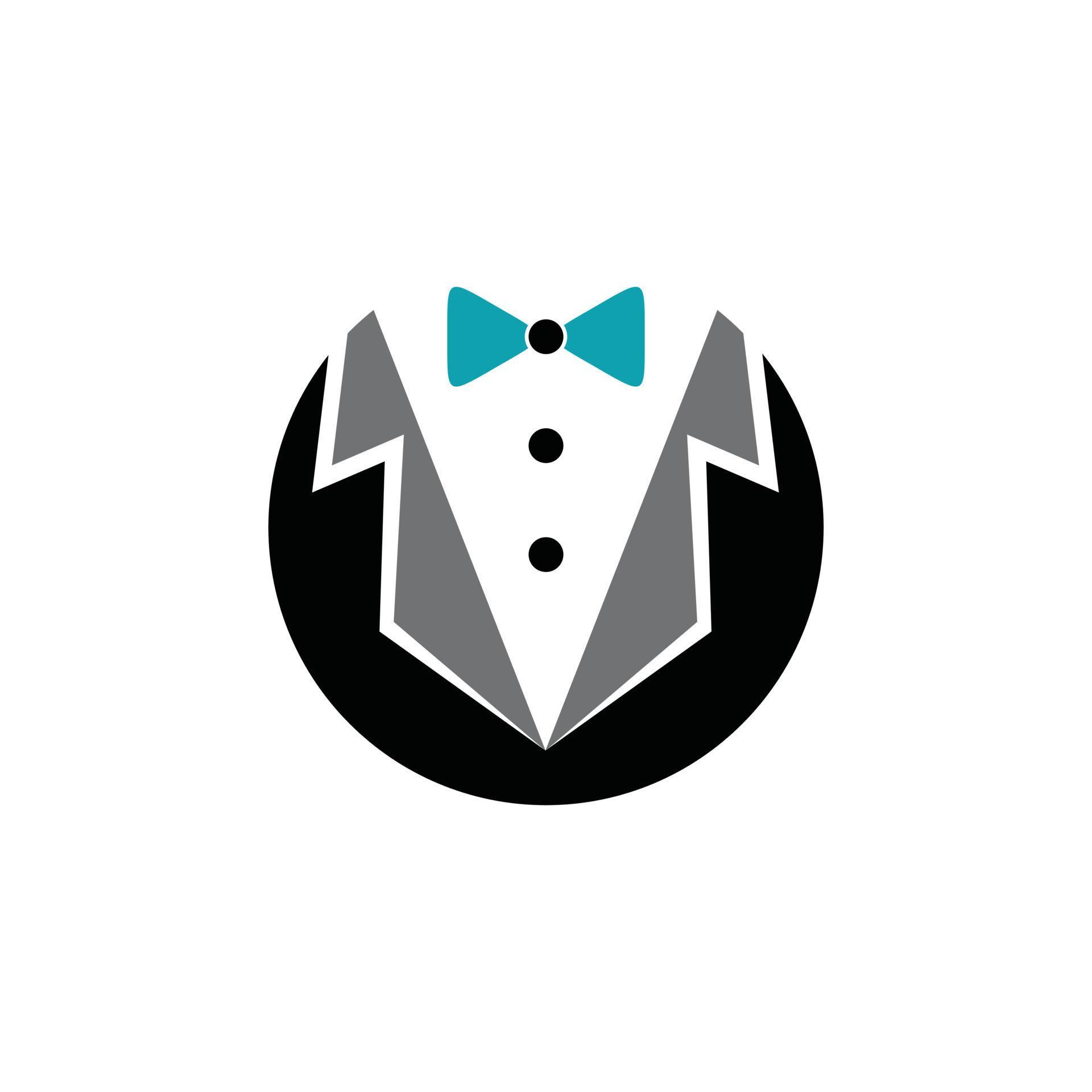 Tuxedo man logo design vector illustration. Tuxedo shirt 8386396 Vector