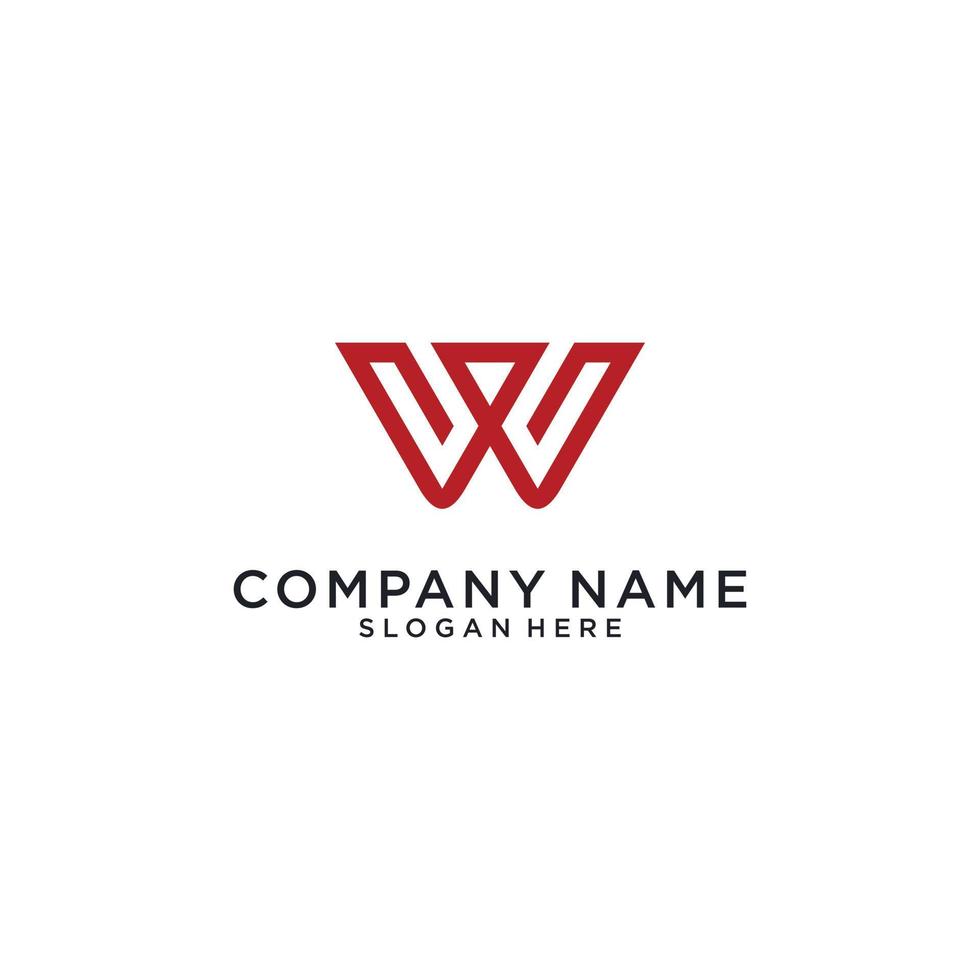 W or WW initial letter logo design vector. vector