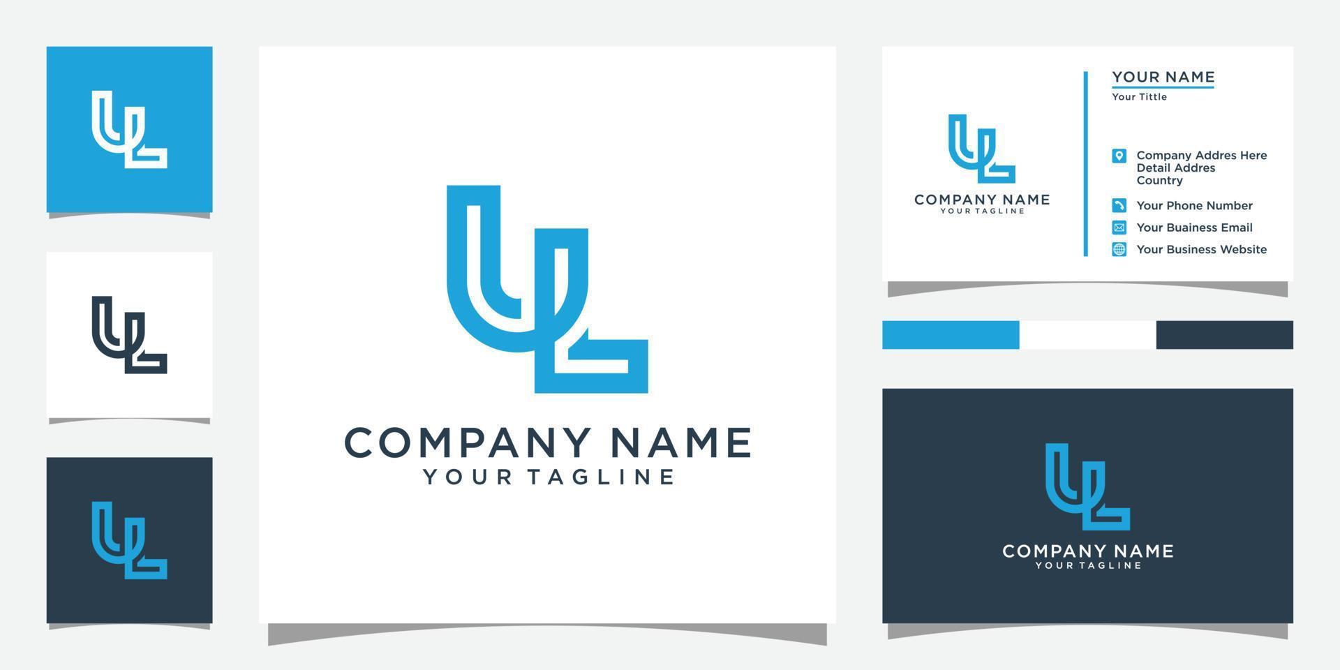 UL or LU letter logo design vector. vector