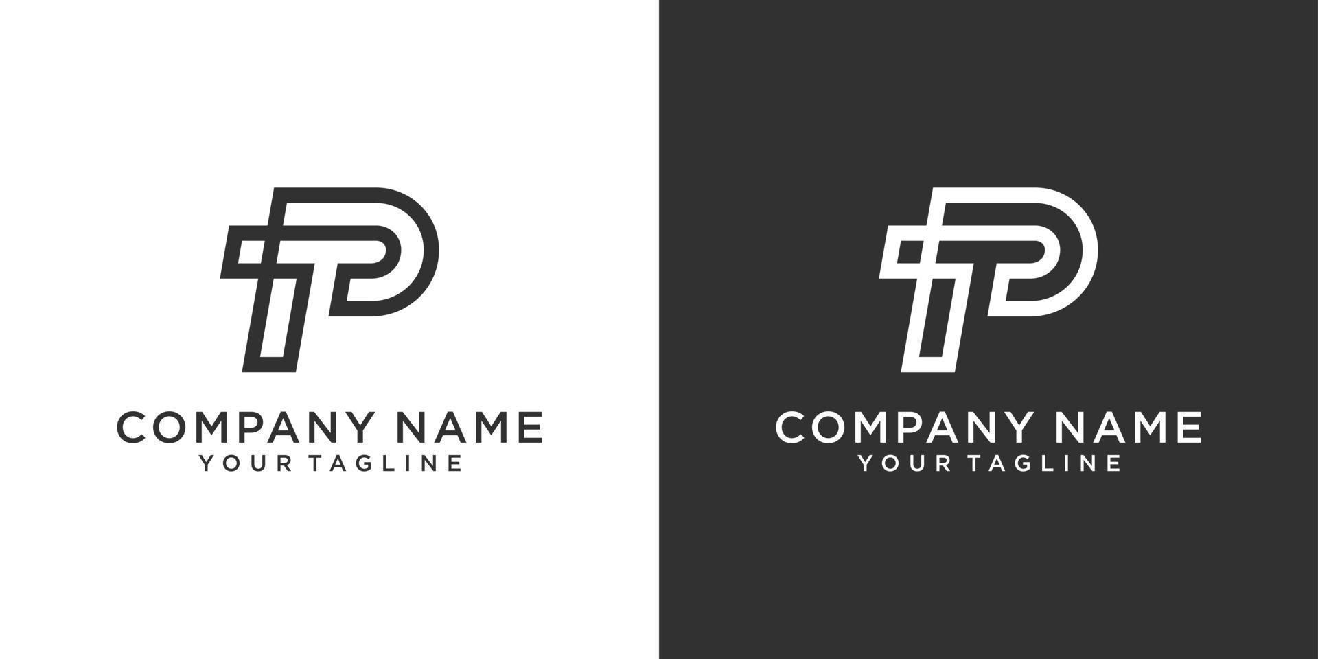 vector de plantilla de diseño de logotipo de letra pt o tp.