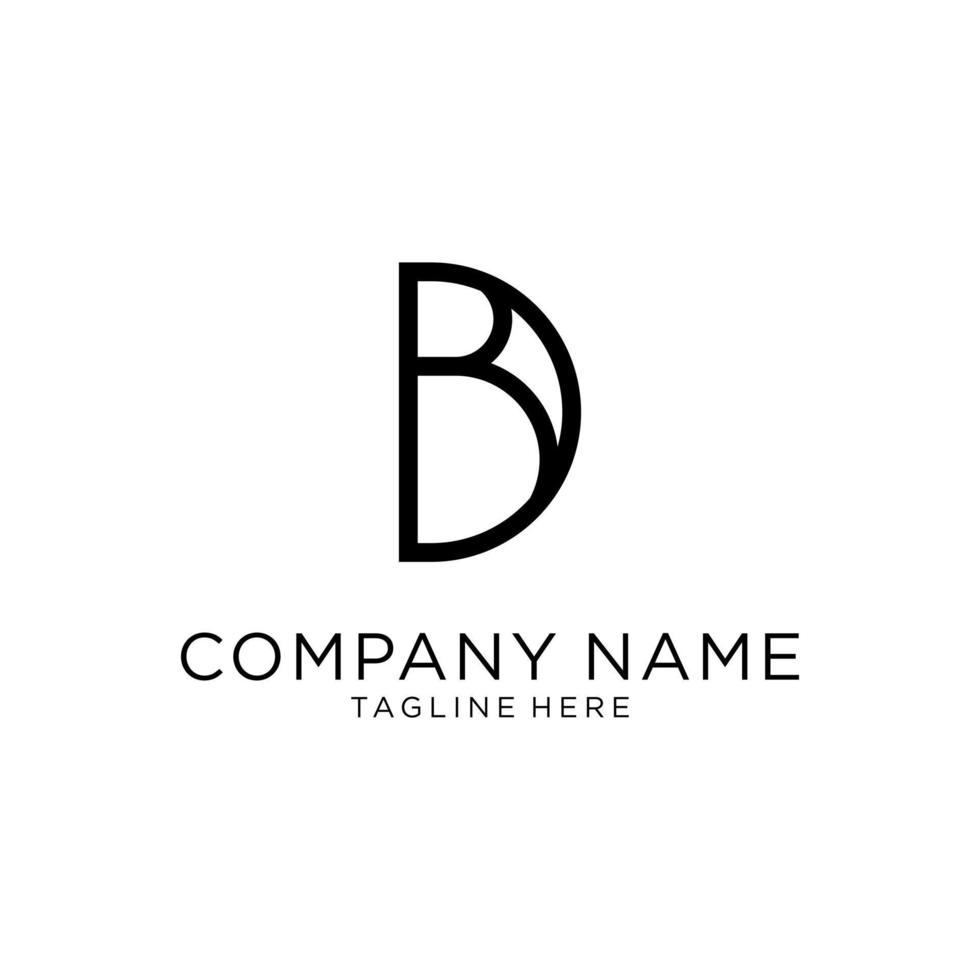 BD or DB Initial letter logo design vector. vector