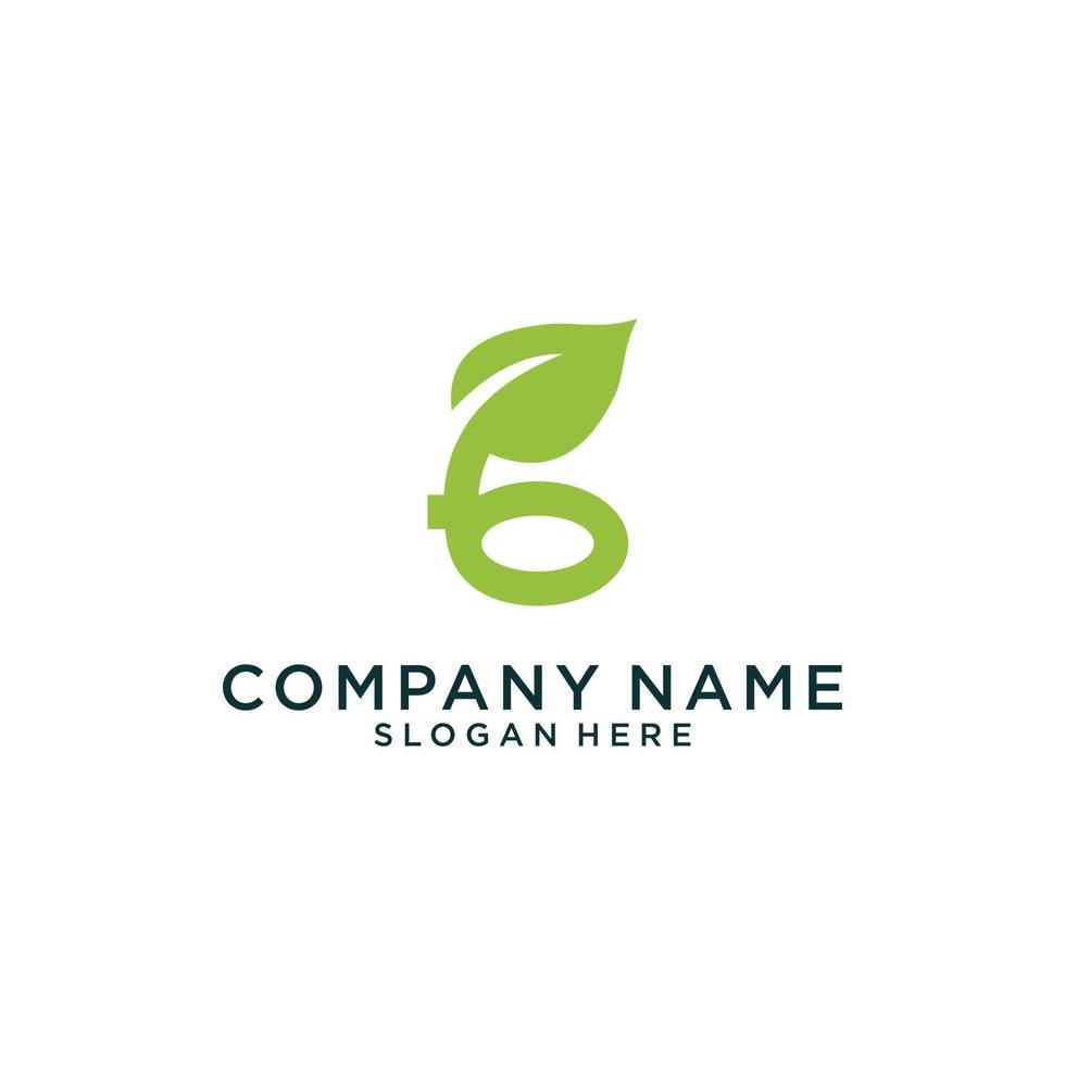 Initial letter G with leaf luxury logo design. vector