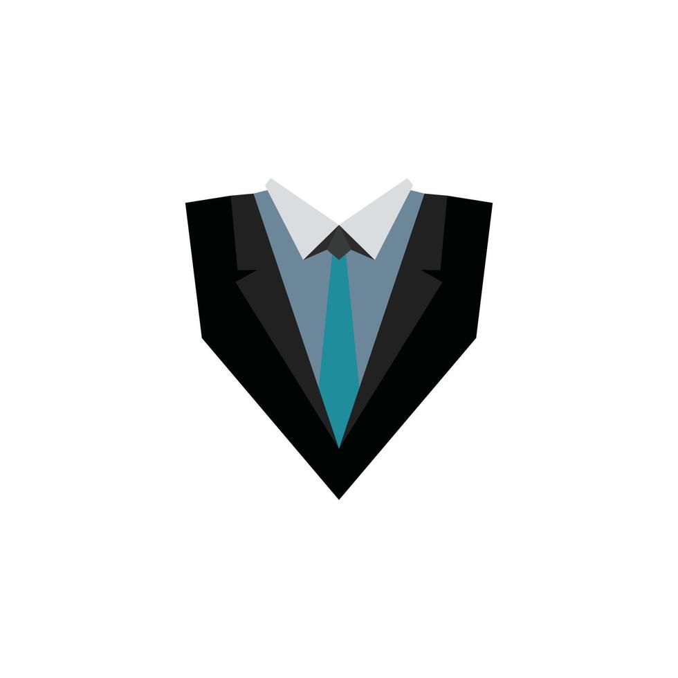 Tuxedo man logo design vector illustration. Tuxedo shirt