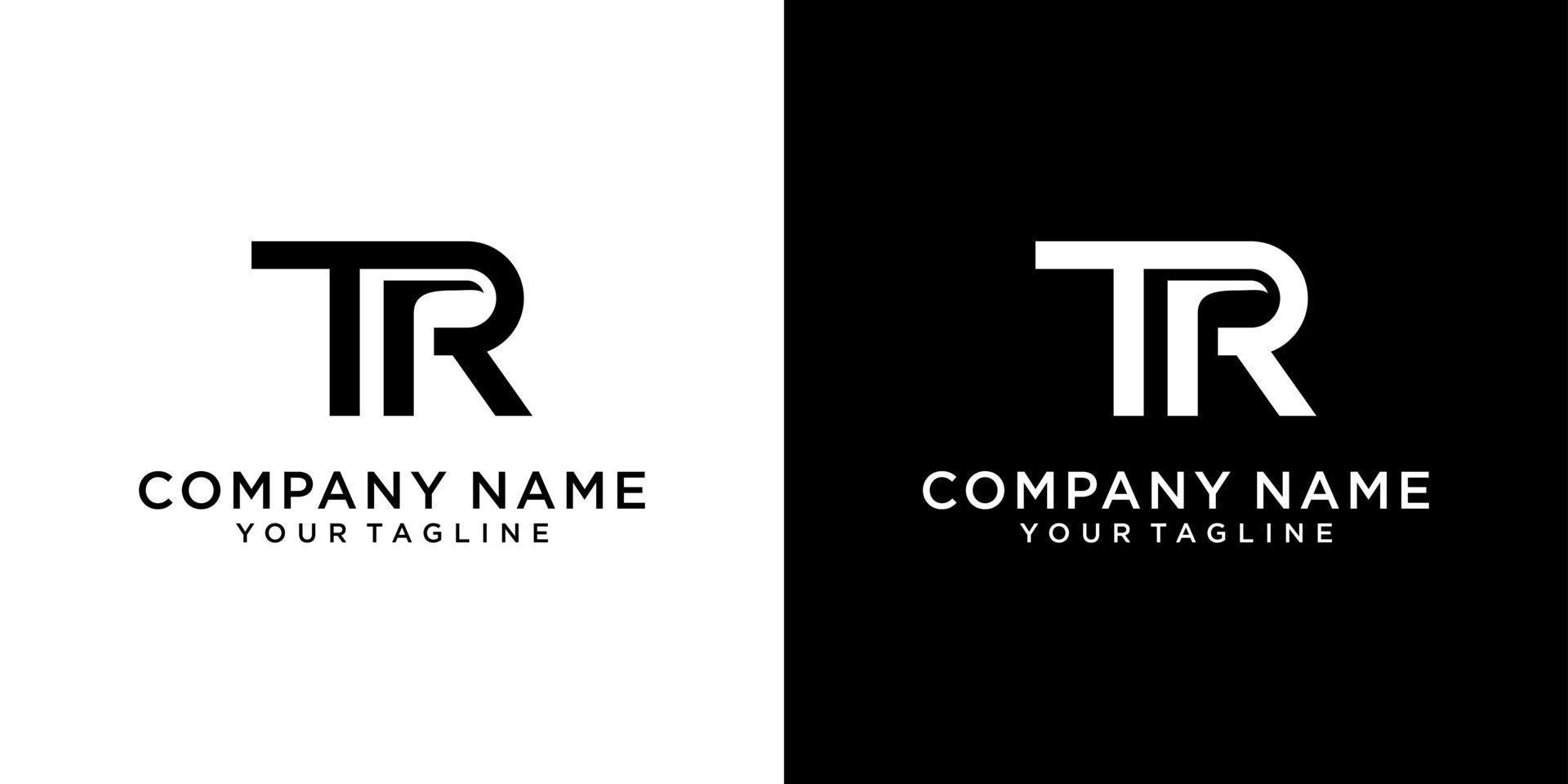 vector de diseño de logotipo de letra tr o rt.