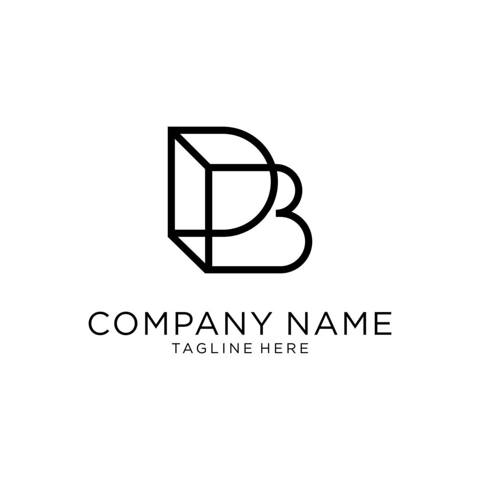 vector de diseño de logotipo de letra inicial bd o db.