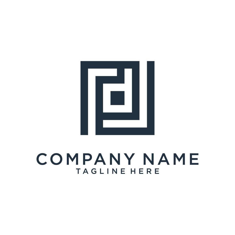 Initial letter D logo design vector template.