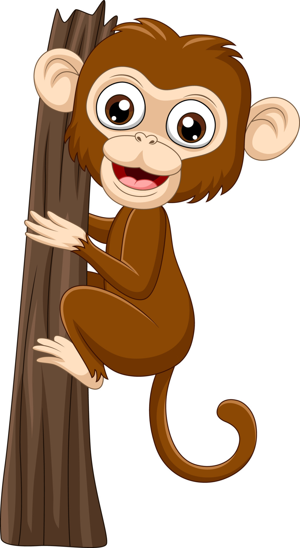 Cartoon baby monkey climbing tree branch 8386549 Vector Art at Vecteezy