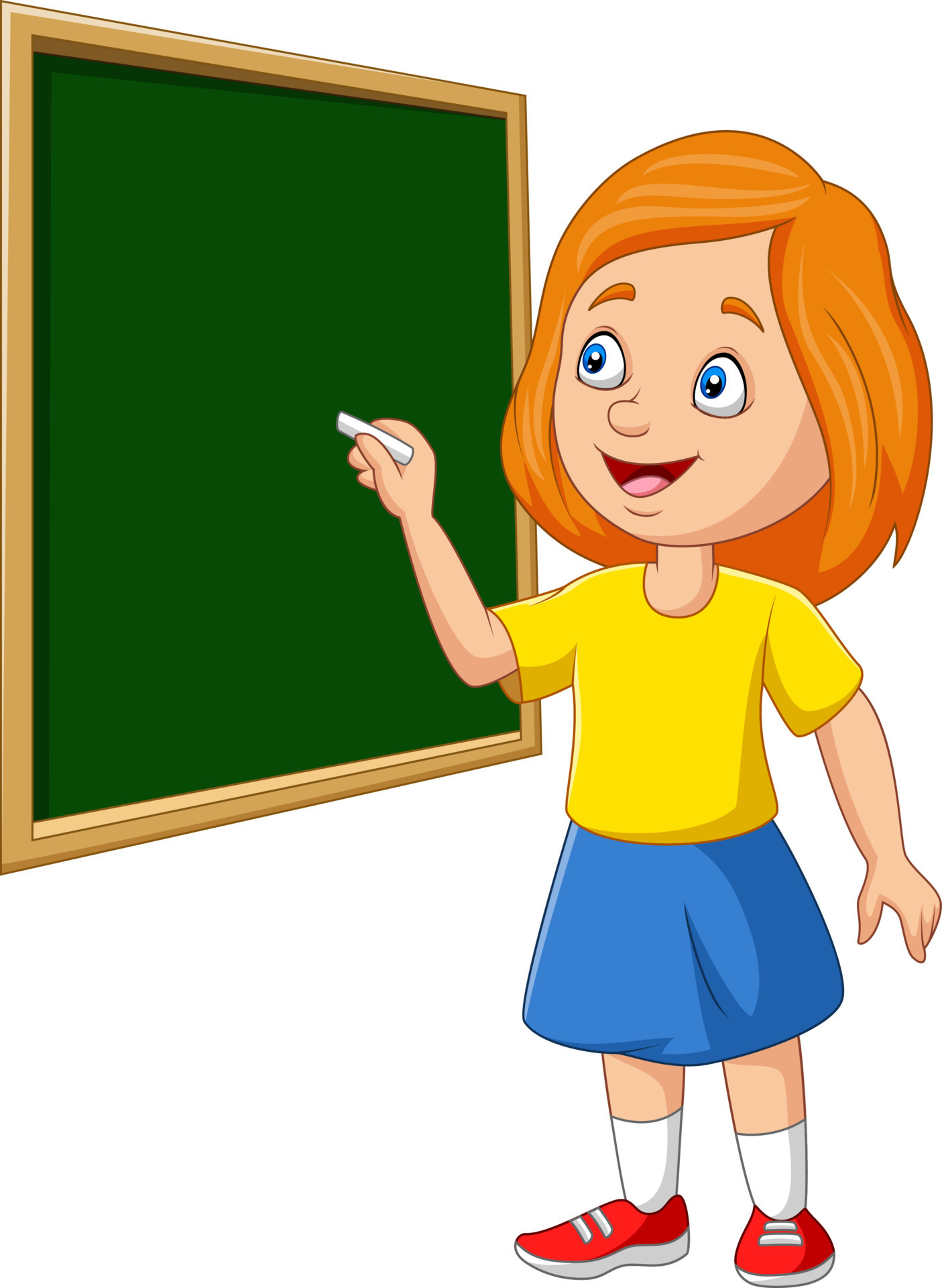 Cartoon schoolgirl writing on the blackboard 8386559 Vector Art at Vecteezy Cartoon schoolgirl writing on the blackboard 8386559 Vector Art at Vecteezy