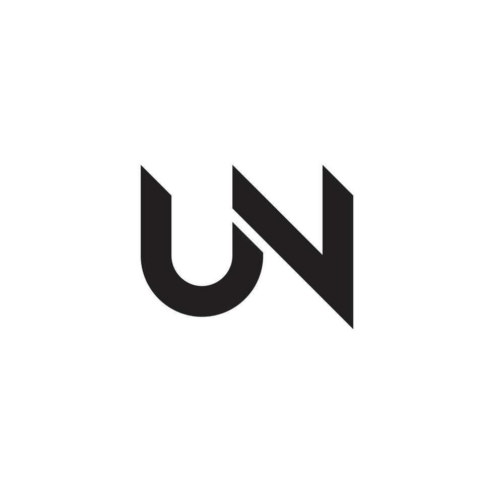 UN or NU initial letter logo design vector. vector