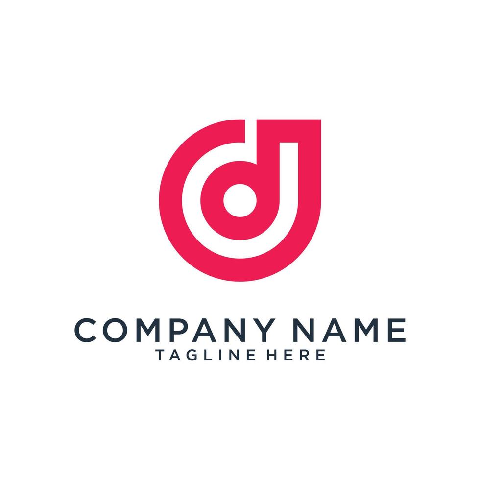 Initial letter D logo design vector template.