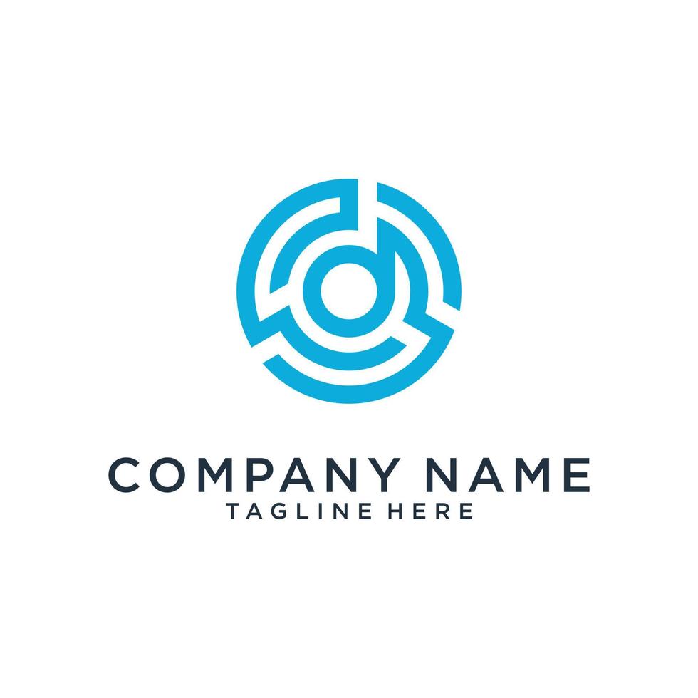 Initial letter D logo design vector template.