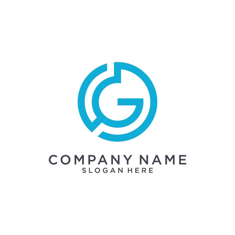 Initial letter G logo design vector template.