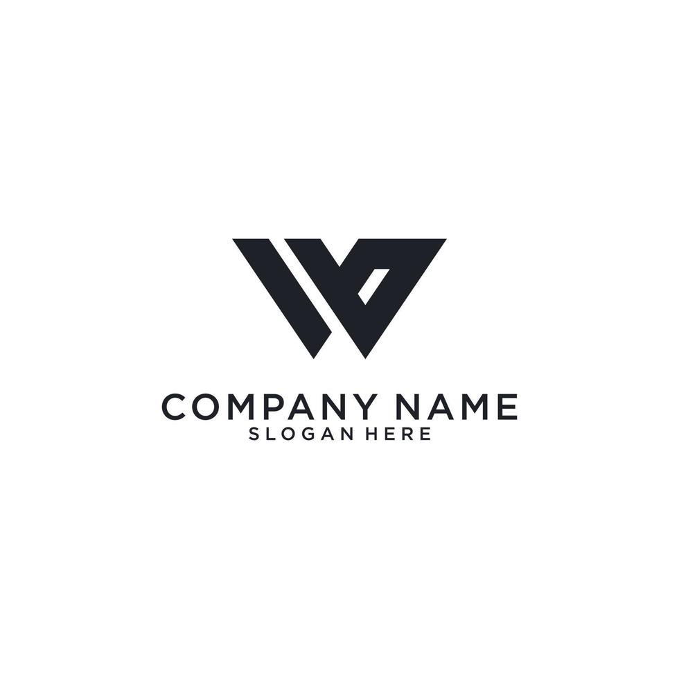 W or WW initial letter logo design vector. vector