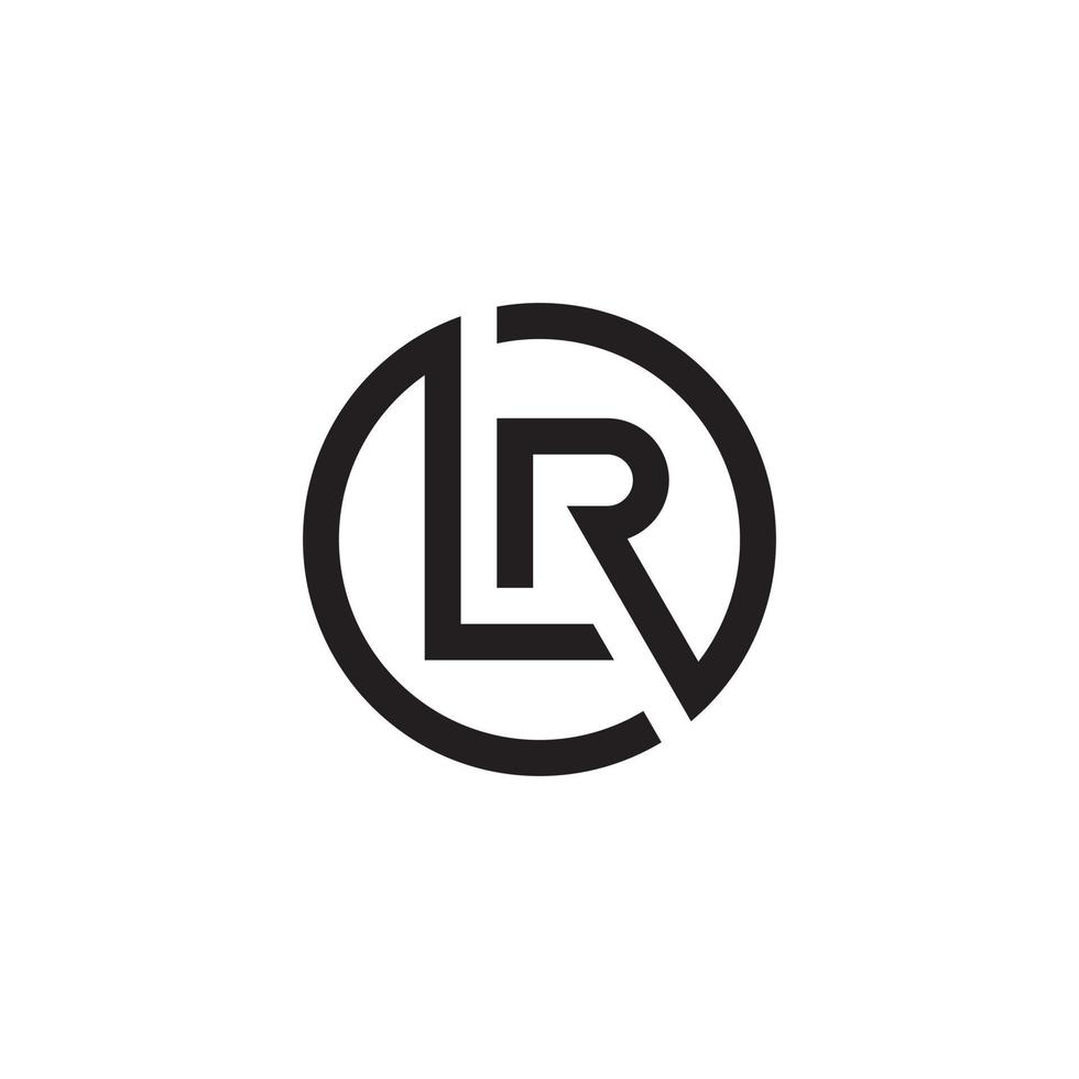 LR or RL initial  letter logo design vector. vector