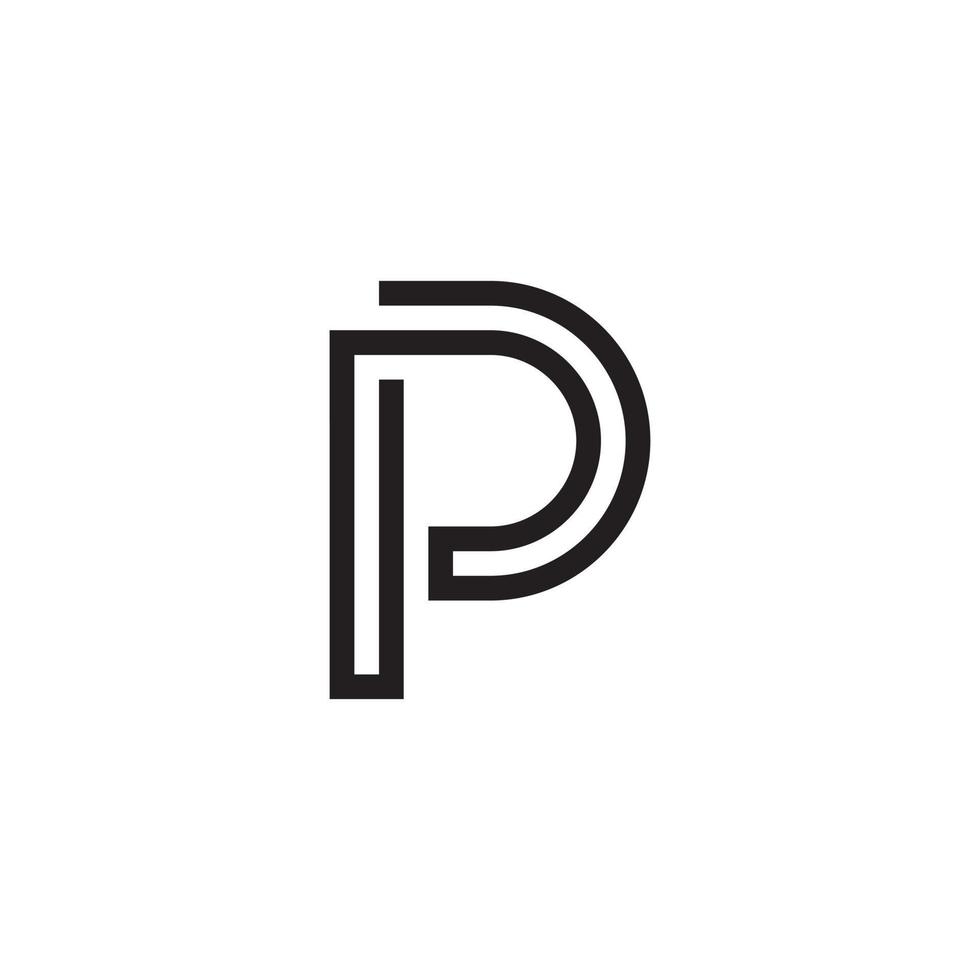 P or PP initial letter logo design vector