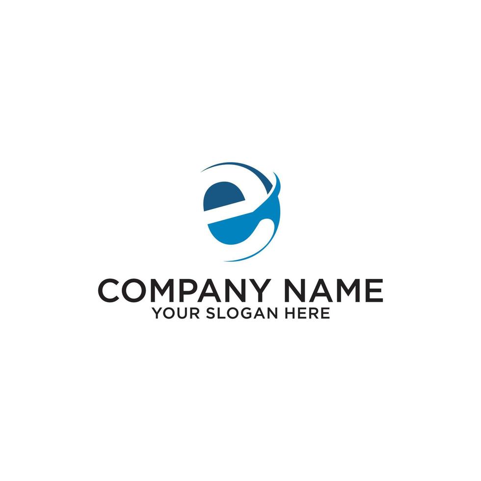 Initial letter E internet vector logo design concept.