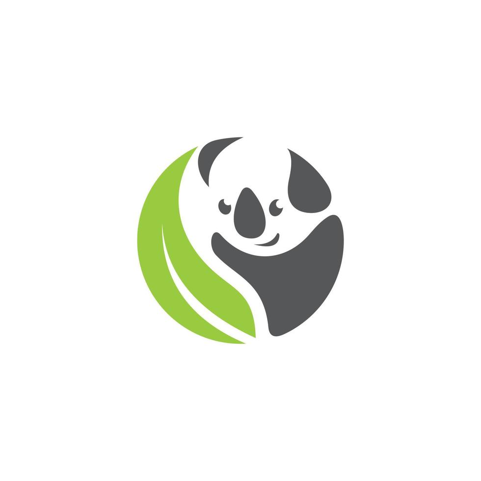 Panda vector logo design with leaf icon vector