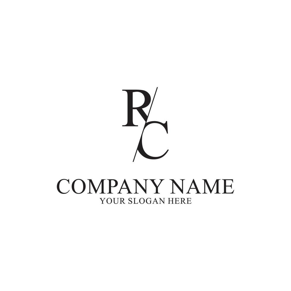 RC or CR letter logo design vector. vector