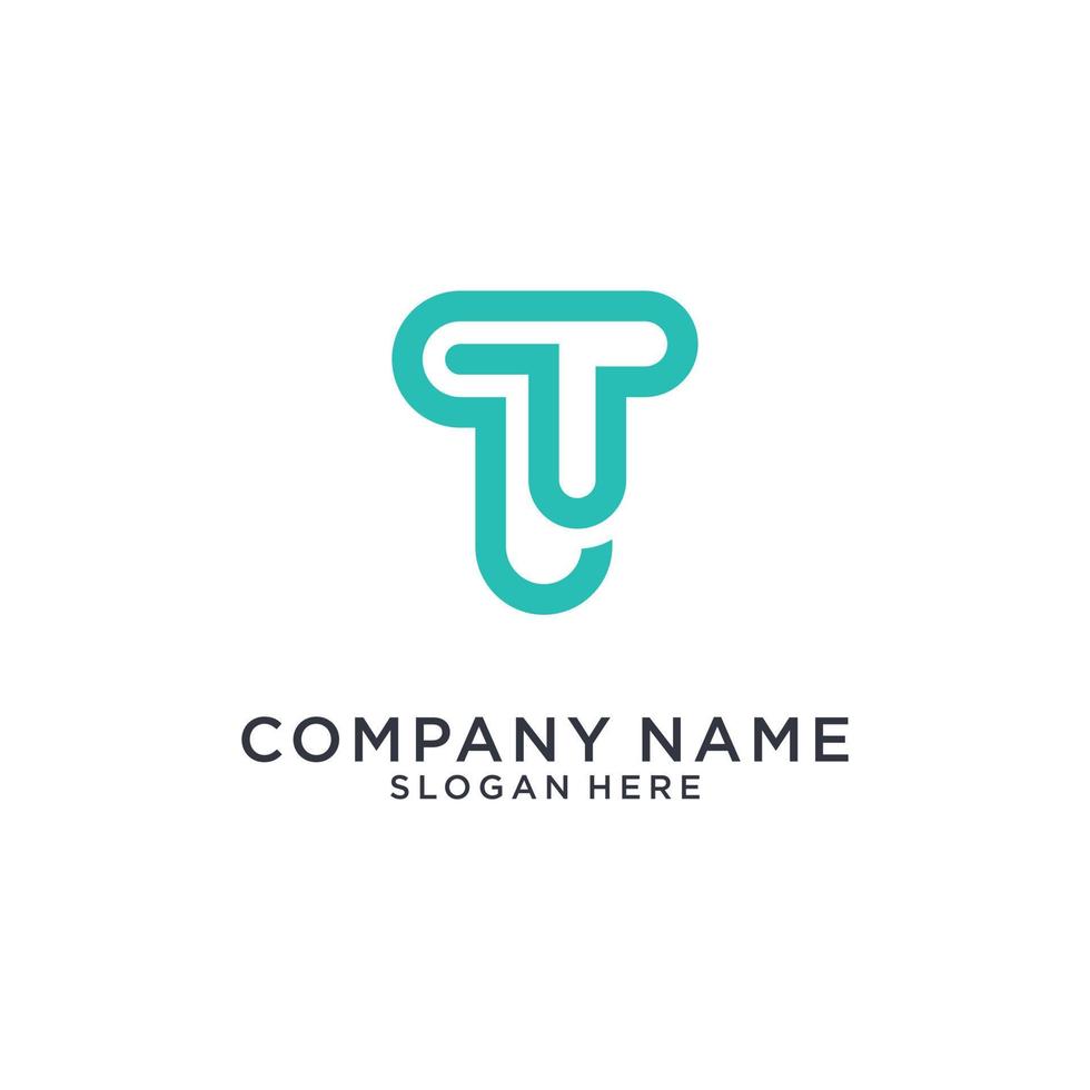 TT or T initial letter logo design vector. vector