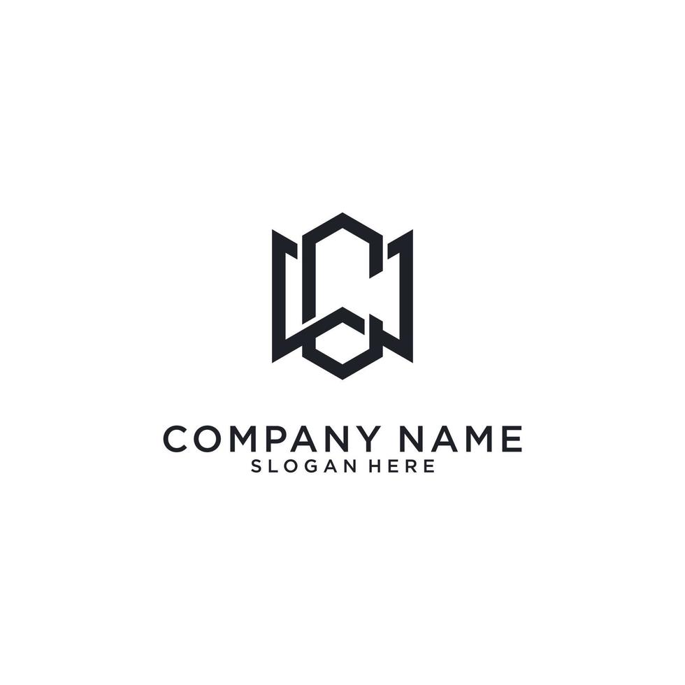 WC or CW initial letter logo design concept. vector