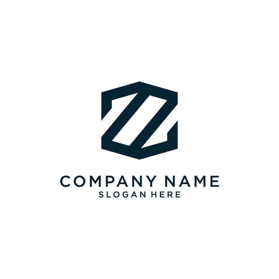 Initial letter Z hexagon shape logo design concept. vector
