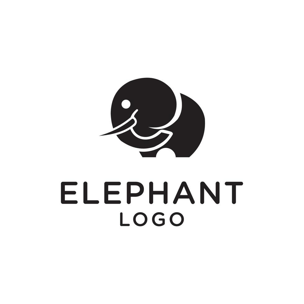 Elephant logo vector icon template on white background.