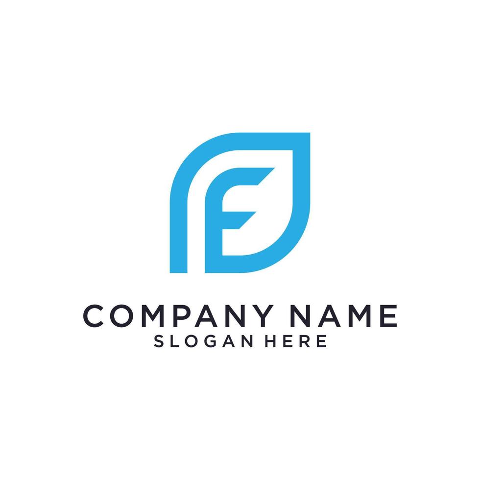 Initial letter F logo design template vector. vector